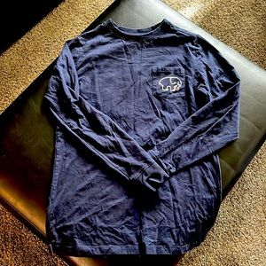 Long sleeve Navy Blue Ivory Ella top